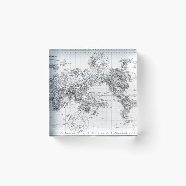 Item preview, Black and White World Map (1901) 2 designed and sold by BravuraMedia.