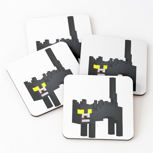 Item preview, Angry Black Cat With Yellow Eyes in Voxel Art designed and sold by Si Pakne.