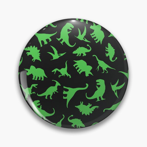 Item preview, Fun Dinosaur Pattern (Green On Black) designed and sold by jezkemp.