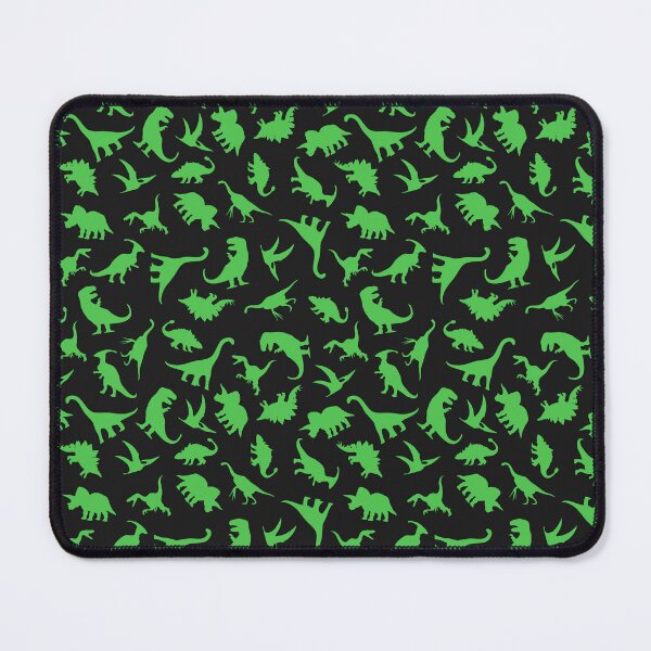 Item preview, Fun Dinosaur Pattern (Green On Black) designed and sold by jezkemp.