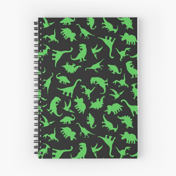 Item preview, Fun Dinosaur Pattern (Green On Black) designed and sold by jezkemp.