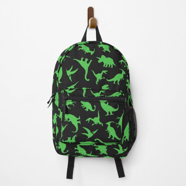 Item preview, Fun Dinosaur Pattern (Green On Black) designed and sold by jezkemp.