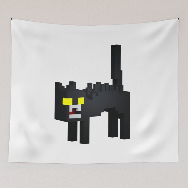 Item preview, Angry Black Cat With Yellow Eyes in Voxel Art designed and sold by Si Pakne.