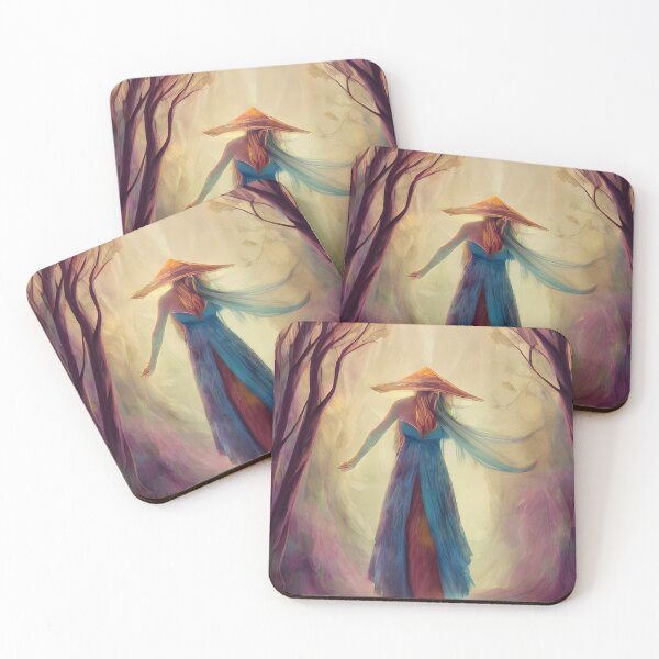 Item preview, Japanese Forest Ghost Good Luck Painting Fall Forest Path Autumn designed and sold by Aniyah.