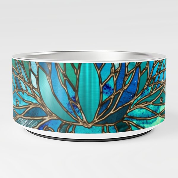Lotus of the Infinite Turquoise Pet Bowl