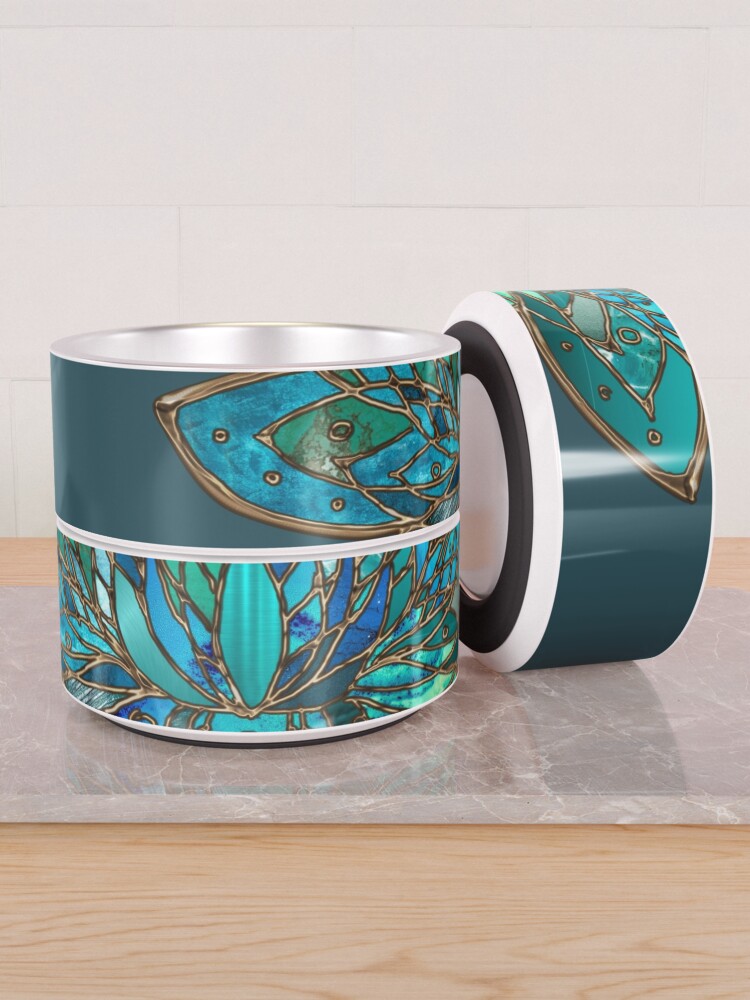 Alternate view of Lotus of the Infinite Turquoise Pet Bowl