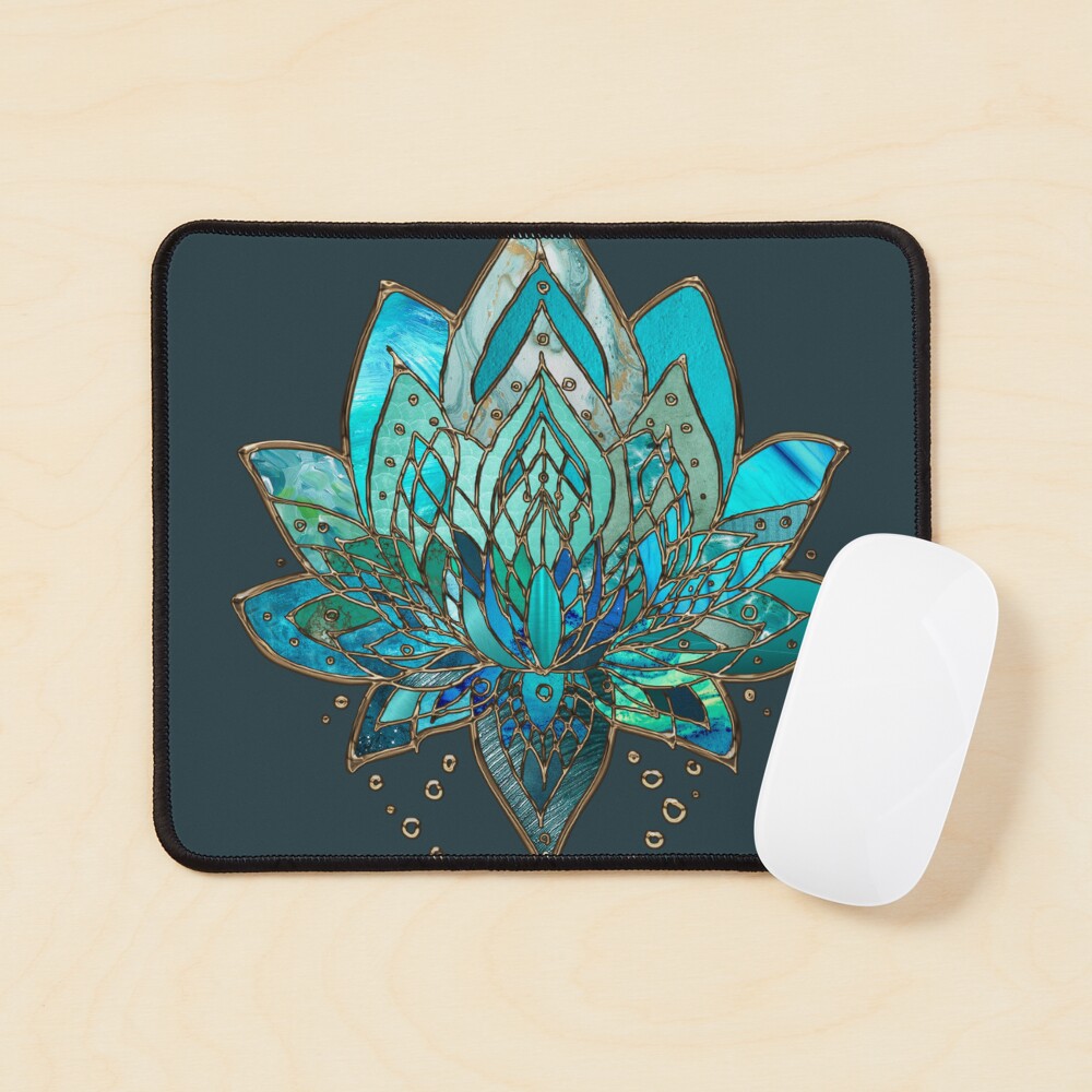 Lotus of the Infinite Turquoise Mouse Pad