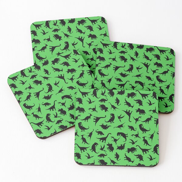 Item preview, Fun Dinosaur Pattern (Black On Green) designed and sold by jezkemp.