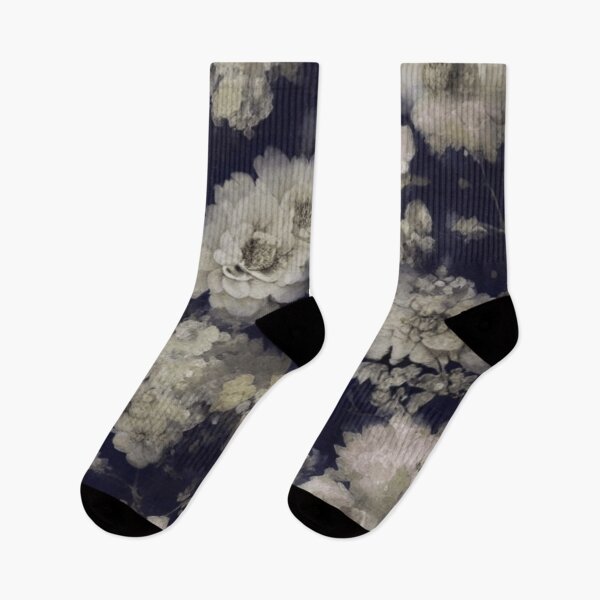Item preview, Whimsical White Antique Botanical Midnight Garden Flowers designed and sold by IZiets.