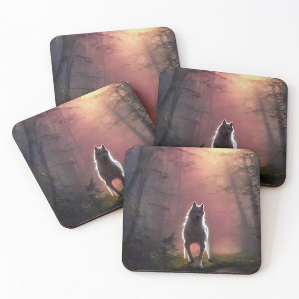 Item preview, Wolf Ghost Good Luck Painting Fall Forest Path Autumn designed and sold by Aniyah.