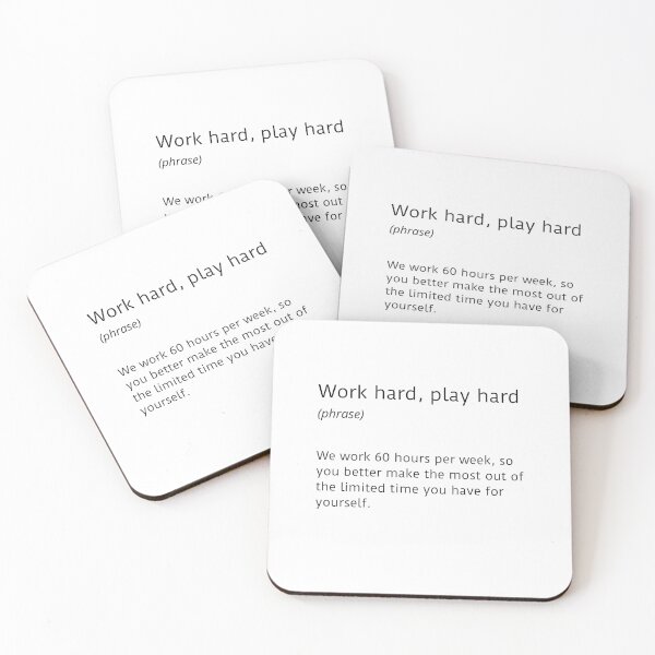 Item preview, Work hard play hard - white designed and sold by ArtsySue.