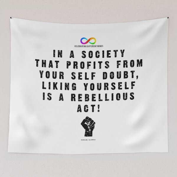 Item preview, Liking yourself is a rebelious act for lighter T-shirts designed and sold by Death Rock Tee.