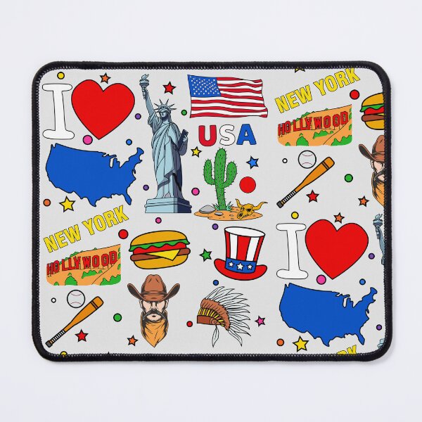 Item preview, I love United States. Hand drawn American elements, map and flag designed and sold by mashmosh.