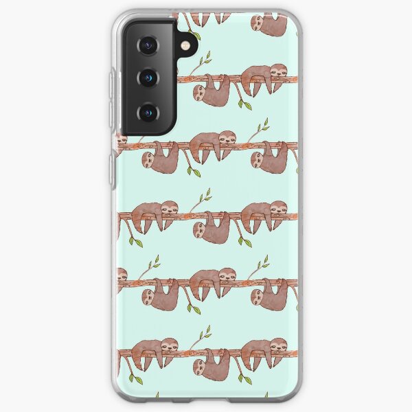 Baby Sloths hanging on Tree Pattern Samsung Galaxy Soft Case