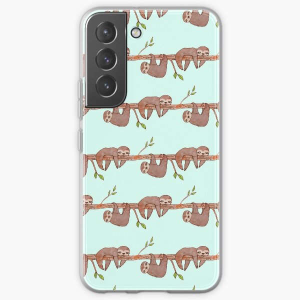 Baby Sloths hanging on Tree Pattern Samsung Galaxy Soft Case