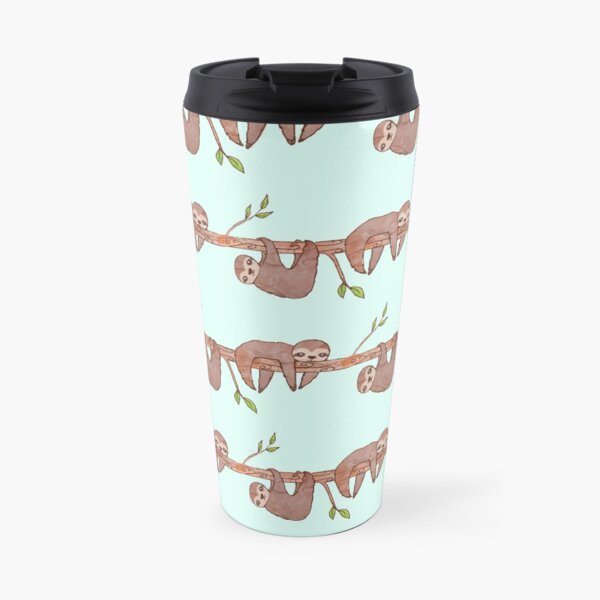 Baby Sloths hanging on Tree Pattern Travel Mug