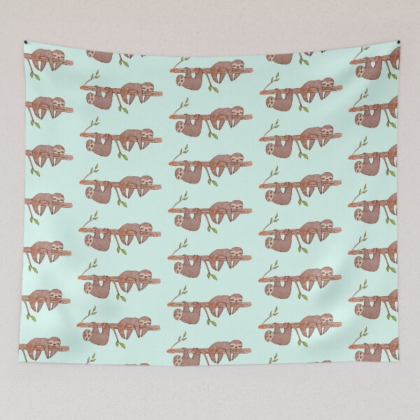 Item preview, Baby Sloths hanging on Tree Pattern designed and sold by tanyadraws.