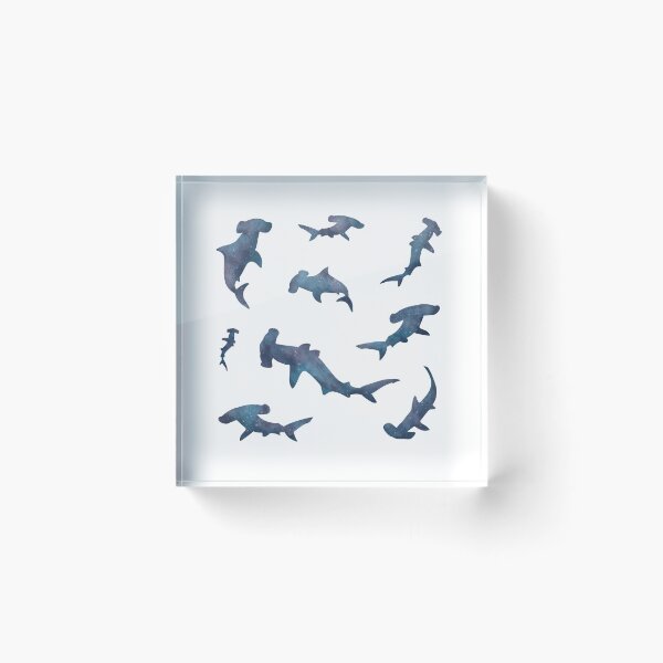 Item preview, Hammerhead Sharks watercolor silhouette pack - blue  designed and sold by Krista Robertson.