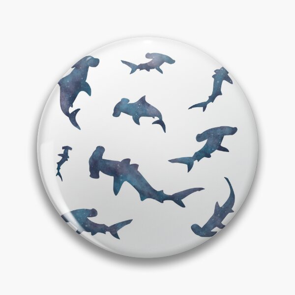 Item preview, Hammerhead Sharks watercolor silhouette pack - blue  designed and sold by Krista Robertson.