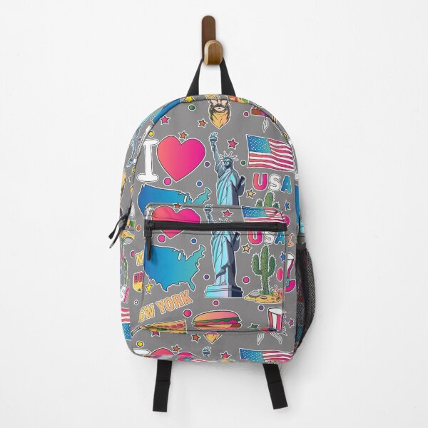 Item preview, hand drawn American travel symbols, USA map, Cultural icons, flag  designed and sold by mashmosh.
