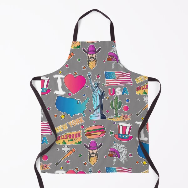 Item preview, hand drawn American travel symbols, USA map, Cultural icons, flag designed and sold by mashmosh.