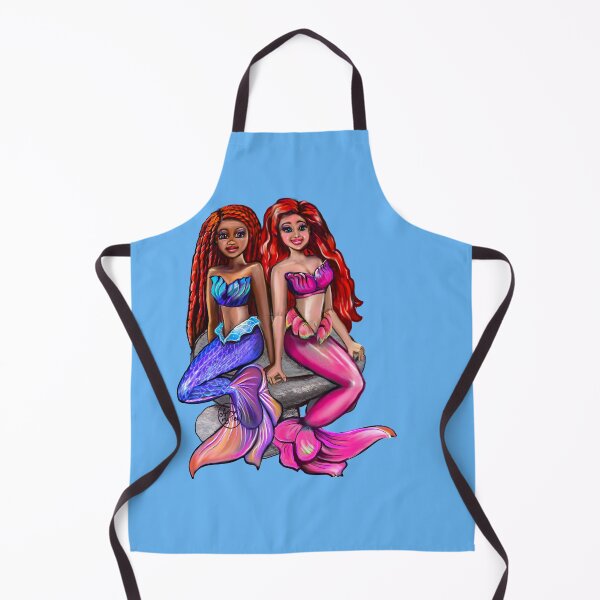 Item preview, Black mermaid and white mermaid sitting together. African American Mermaid designed and sold by Artonmytee.