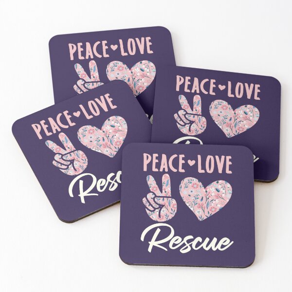 Item preview, Peace Love Rescue Dog Cat Horse designed and sold by jaygo.