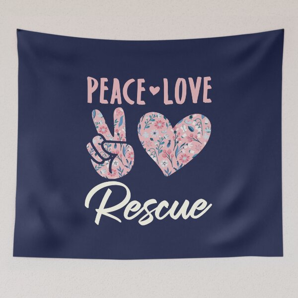 Item preview, Peace Love Rescue Dog Cat Horse designed and sold by jaygo.