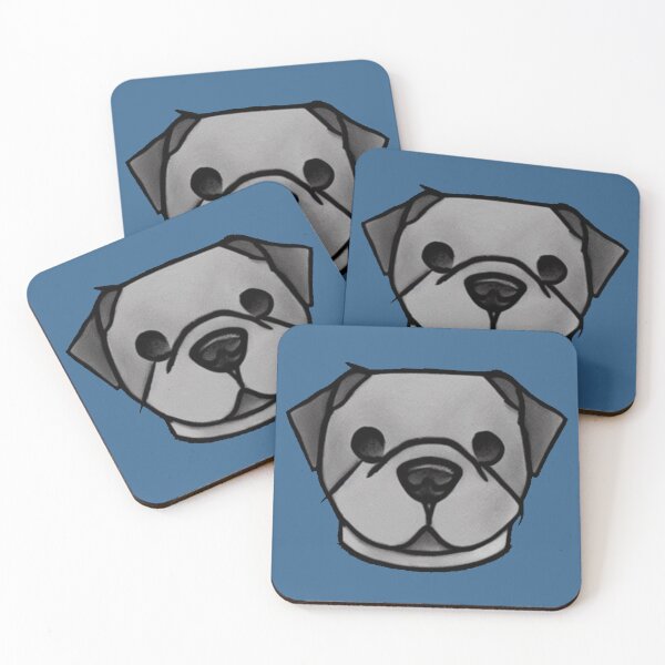 Item preview, Minimalist pug cartoon dog designed and sold by ODINDISA.