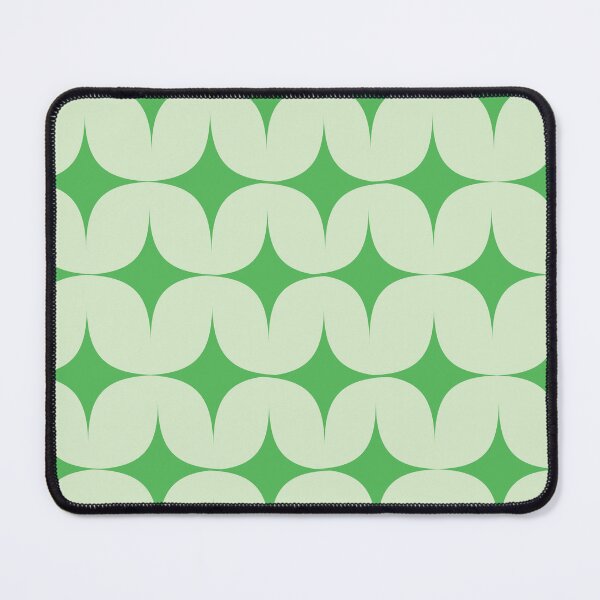 Item preview, Mid century modern white green atomic star on white designed and sold by Yasminepatterns .