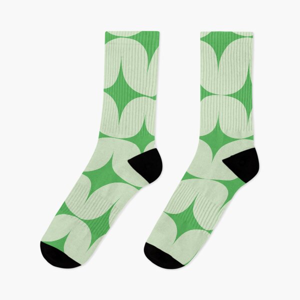 Item preview, Mid century modern white green atomic star on white  designed and sold by Yasminepatterns .