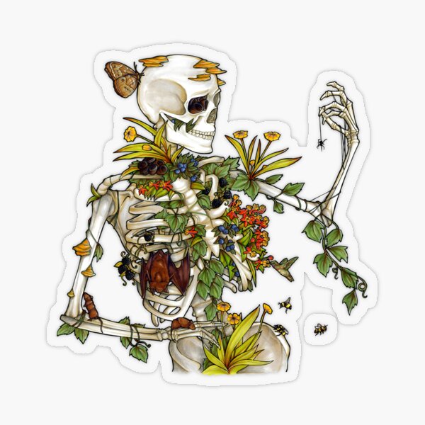 Bones and Botany Transparent Sticker