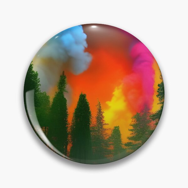 Item preview, Colourful Forest Fire with Smoke Rising into the Air , Ai Generated Art designed and sold by ACC .
