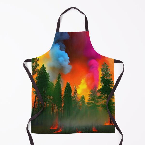 Item preview, Colourful Forest Fire with Smoke Rising into the Air , Ai Generated Art designed and sold by ACC .