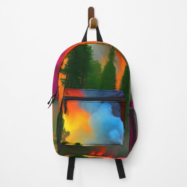 Item preview, Colourful Forest Fire with Smoke Rising into the Air , Ai Generated Art designed and sold by ACC .