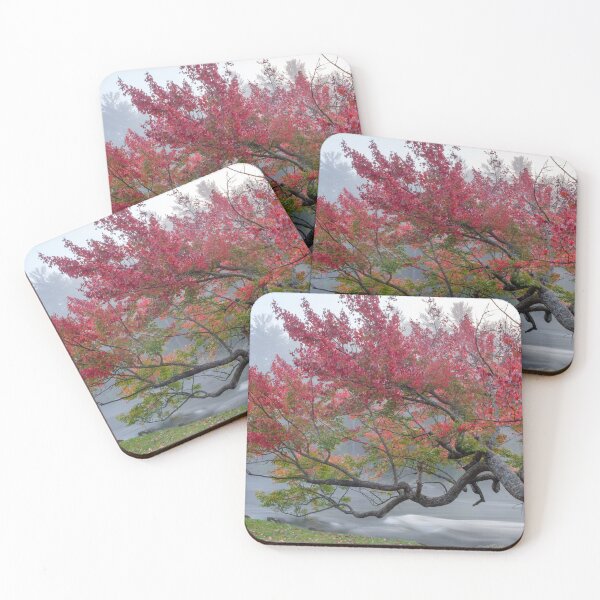 Item preview, Majestic red tree over the river in the early morning fog designed and sold by VadimK.