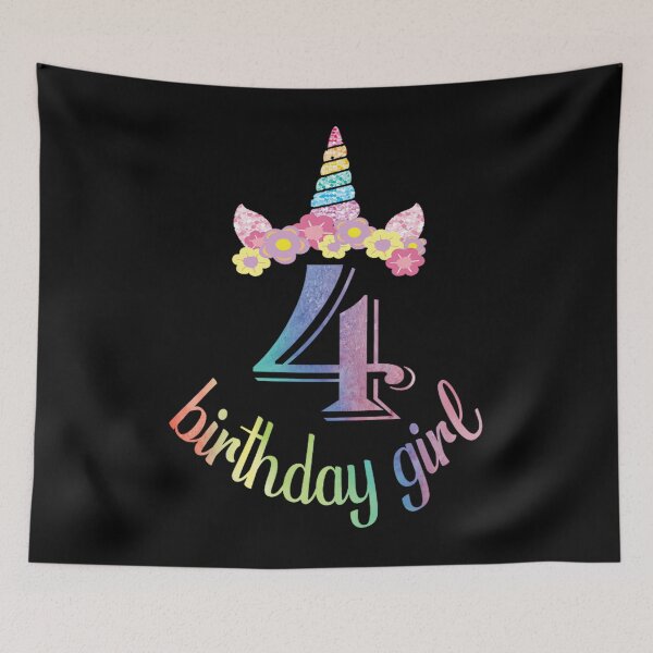 Item preview, 4th birthday girl t 4 years old party gift art grabitees transparent designed and sold by altoryrogaf.
