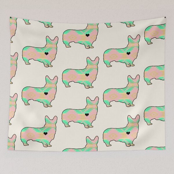 Item preview, Pink turquoise SW Corgi designed and sold by SaintsPlace.