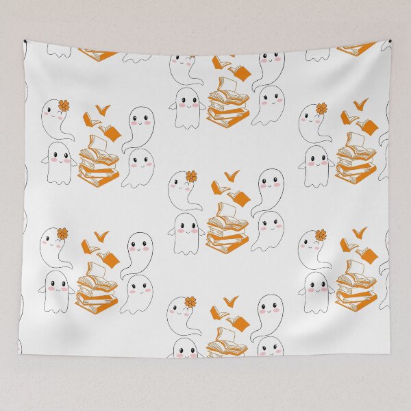 Item preview, cute ghost book reading teacher school funny halloween designed and sold by ApurwaArtShop.