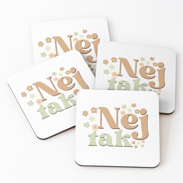 Item preview, Nej tak or no thank in Danish words art designed and sold by Emotionville.