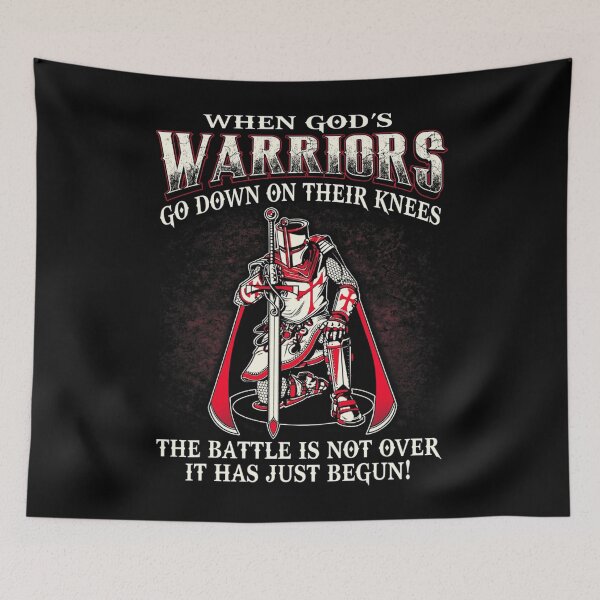 Item preview, When God's warriors go down on their knees knight tshirt designed and sold by enragedchild257.