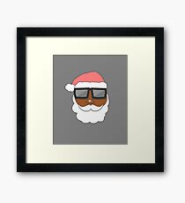 Funny Black Santa Claus Sunglasses Apparel Christmas T Shirt Framed Print