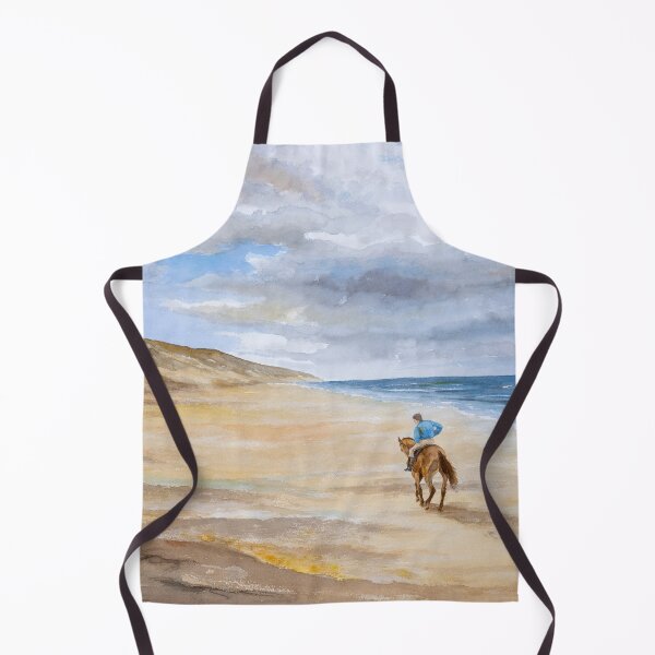 Item preview, Horse riding on the beach. Watercolor painting by Hans Sturris. (painted in 1992) designed and sold by Stef Ringoot, cartoons and illustrations.
