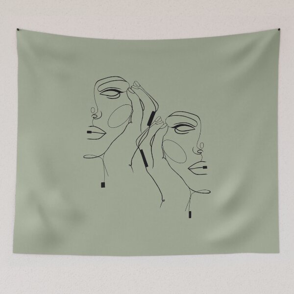 Item preview, Faces Line Art Matcha designed and sold by Valeria-Art.