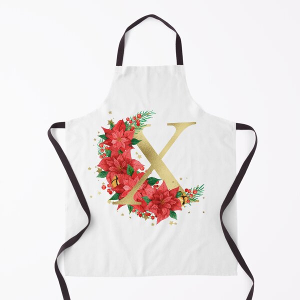 Item preview, Gold Letter "X" With Christmas Poinsettia Wreath designed and sold by Beneficial Art.