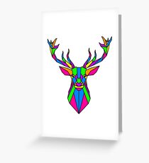 Coloured Geometric Stag Greeting Card