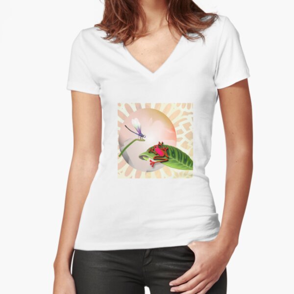 RED FROG - RedFrog and the Dragonfly Fitted V-Neck T-Shirt