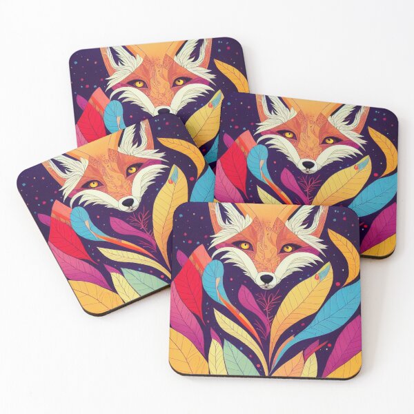 Item preview, Fox colorful leaf illustration designed and sold by keyd-studio.