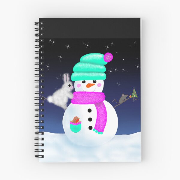 Artikelvorschau, Süßer Schneemann mit kleiner Maus, flauschigem Häschen und kleinem Rotkehlchen. entworfen und verkauft von Sharon  Lacy.