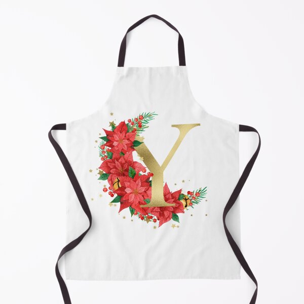 Item preview, Gold Letter "Y" With Christmas Poinsettia Wreath designed and sold by Beneficial Art.